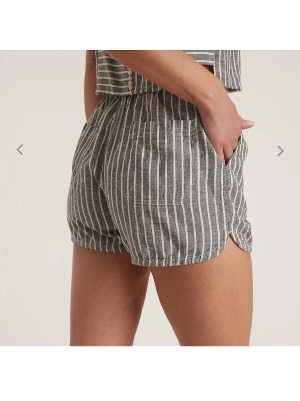 Marine Layer Black Cream Stripe Beach Short - Picture 4 of 8
